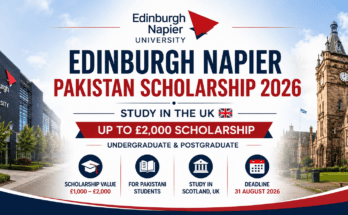 Edinburgh Napier scholarship for Pakistan students