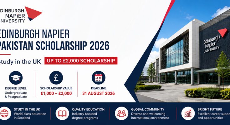 Edinburgh Napier Pakistan Scholarship 2026 for Pakistani Students