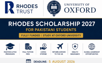 Rhodes Scholarship 2027 for Pakistani Students