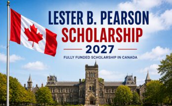 Pearson Scholarship 2027 banner featuring the Canadian flag and the University of Toronto