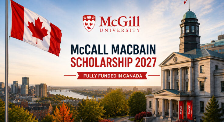 McCall MacBain Scholarship 2027 banner featuring Canada and McGill University