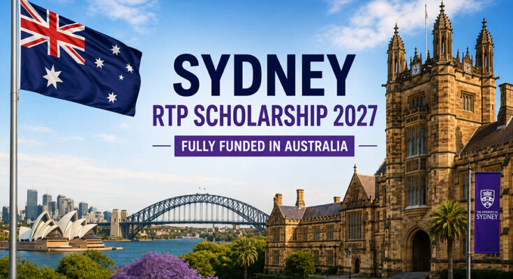 Sydney RTP Scholarship 2027 banner featuring the Australian flag and University of Sydney