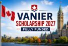Vanier Scholarship 2027 banner featuring the Canadian flag and a Canadian university campus