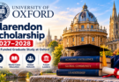 Oxford Clarendon Scholarship 2027–2028 banner featuring Oxford architecture and graduate study
