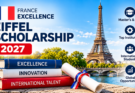 France Excellence Eiffel Scholarship 2027 banner featuring the Eiffel Tower and French academic theme